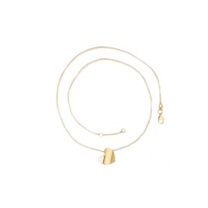 Gold heart pendant necklace on white background