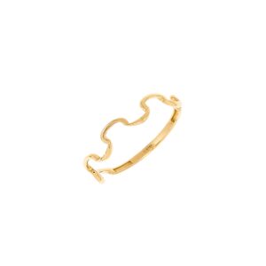 Gold scalloped open band ring