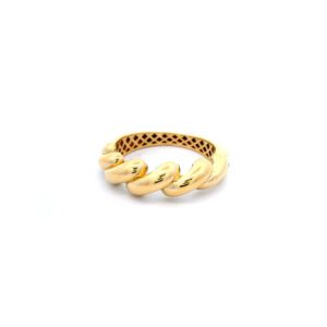 Polished gold twisted band ring
