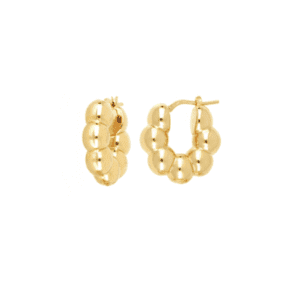 Gold beaded hoop earrings